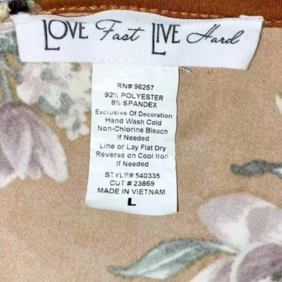 Love Fast Live Hard Boho Floral Summer Wrap Dress - Size Large - Picture 5 of 7